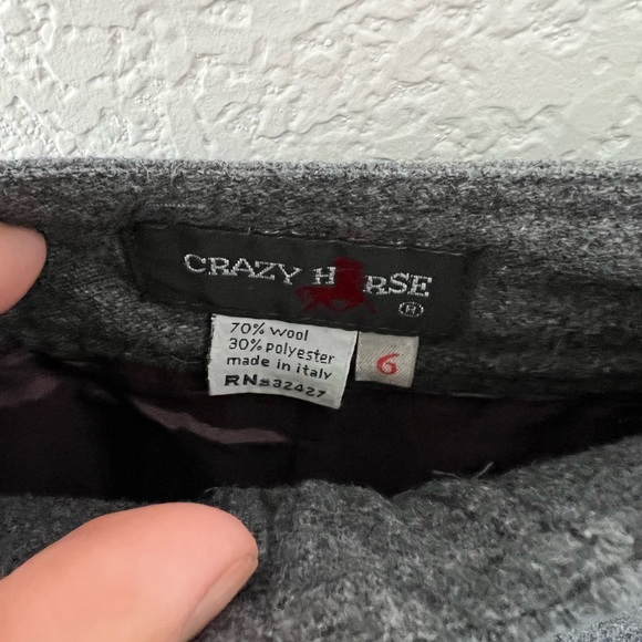 Vintage Crazy Horse Gray Wool Blend Skirt - Picture 3 of 7